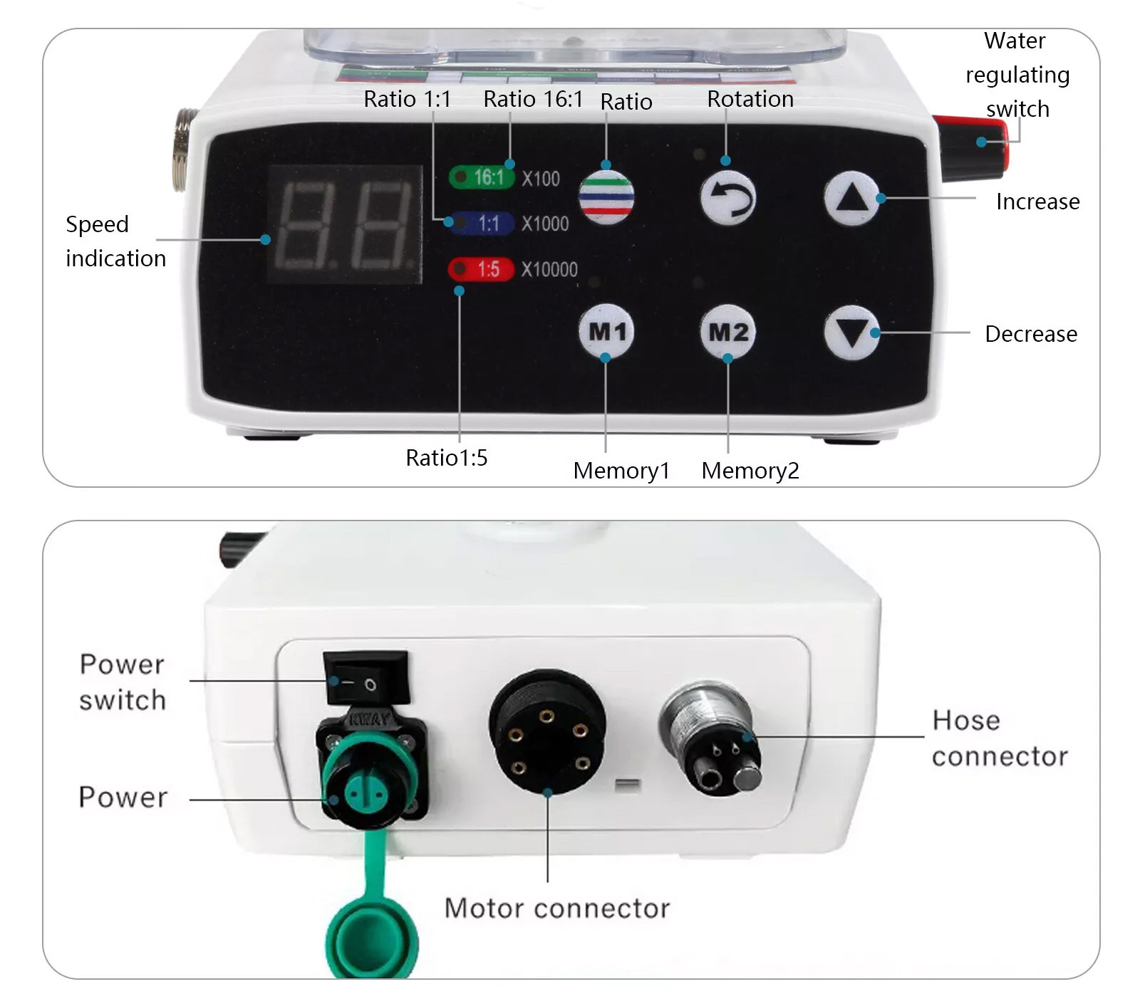 Dental Brushless LED Electrical Micro Motor with Water Tank